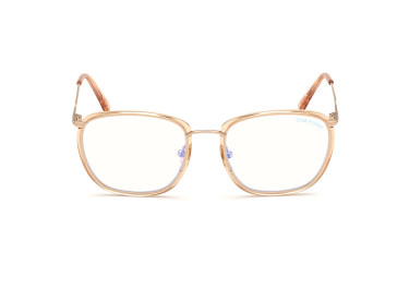 Tom Ford FT5702-B 042 Shiny Orange/Gold/Clear Blue Light Block 54mm