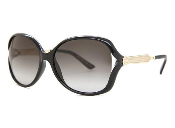 Gucci GG0076S 002 Black/Gold/Smoke Gradient