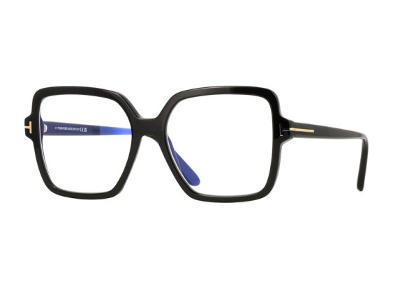 Tom Ford FT6063-B 001 Shiny Black/Clear Blue Light Block 56mm