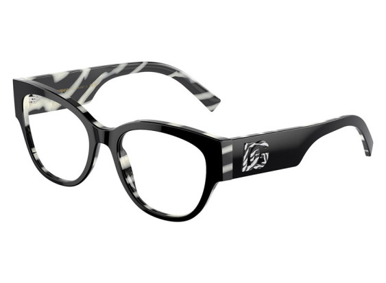 Dolce & Gabbana DG3377 3372 Black on Zebra 53mm
