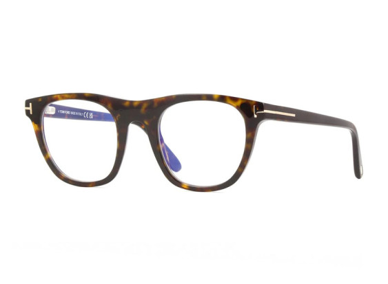 Tom Ford FT5895-B 052 Dark HavanaClear Blue Light Block with Magnetic Clip-On 51mm