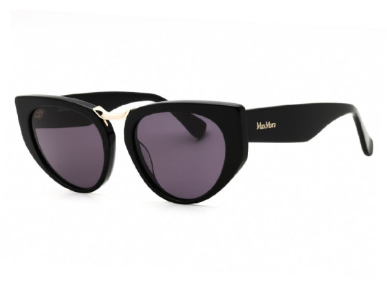 Max Mara MM0093 01A Shiny Black/Smoke