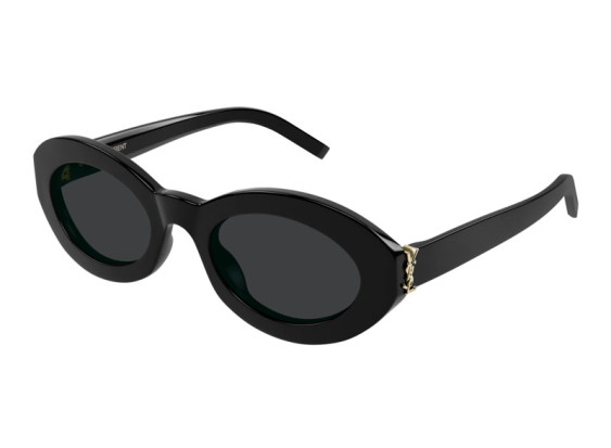 Saint Laurent SLM136/F 001 Shiny Black/Black