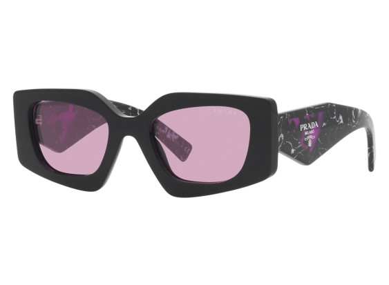 Prada PR15YSF 1AB07Q Black/Dark Violet Mirror Silver Int