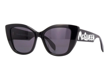 Alexander McQueen AM0347S 001 Shiny Black/Grey