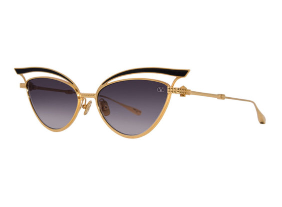 Valentino V-GLASSLINER VLS-118A Yellow Gold/Black Enamel/Dark Grey to Light Grey AR