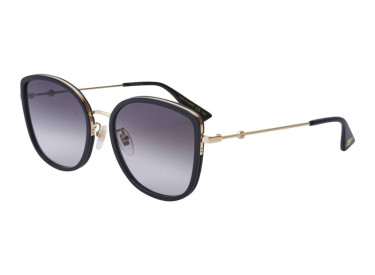 Gucci GG0606SK 001 Black Gold/Grey Gradient