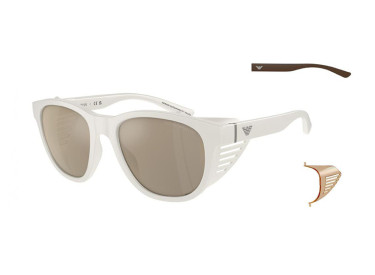 Emporio Armani EA4216U 53445A Matte White/Brown Gold Mirror