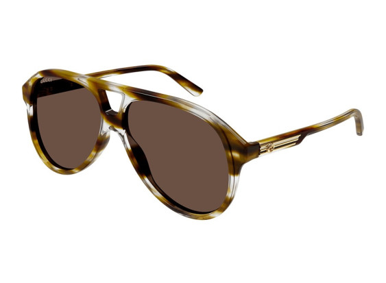 Gucci GG1286S 003 Striated Green Havana/Brown