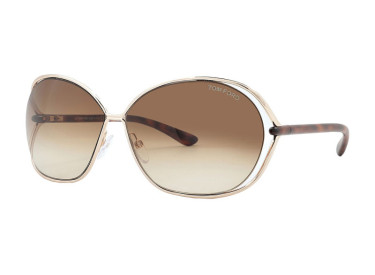 Tom Ford FT0157 CARLA 28F Shiny Rose Gold/Brown Gradient