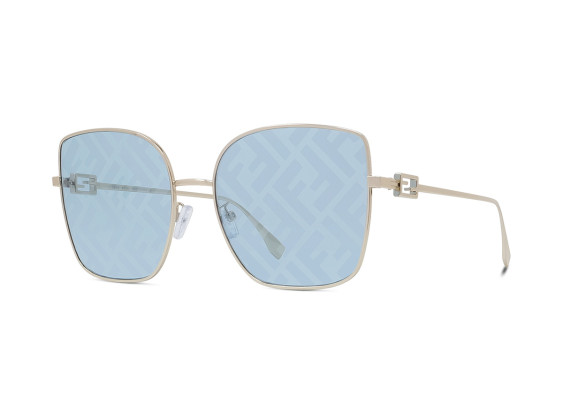 Fendi FE40013U 32V BAGUETTE Light Gold/Azure with Silver FF Pattern
