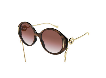 Gucci GG1202SK 004 Havana with Gold Chain/Red Gradient