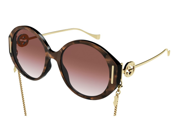 Gucci GG1202SK 004 Havana with Gold Chain/Red Gradient