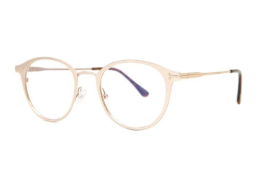 Tom Ford FT5528-B 029 Matte Rose Gold/Clear Blue Light Block 49mm