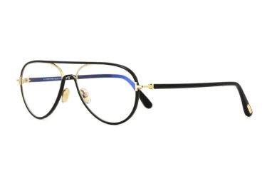 Tom Ford FT5897-B 001 Shiny Black/Clear Blue Light Block 57mm
