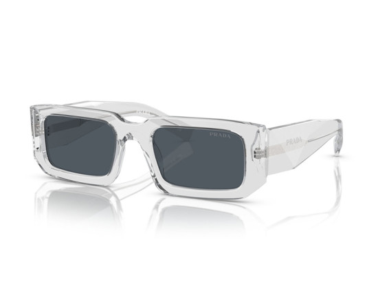 Prada PR06YS 12R09T Transparent Grey/Dark Grey