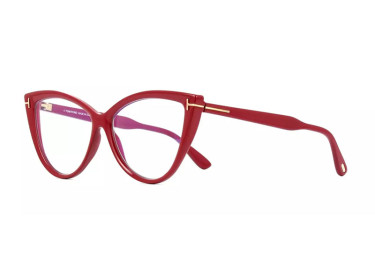Tom Ford FT5843-B 074 Bordeaux/Clear Blue Block Lenses 56mm