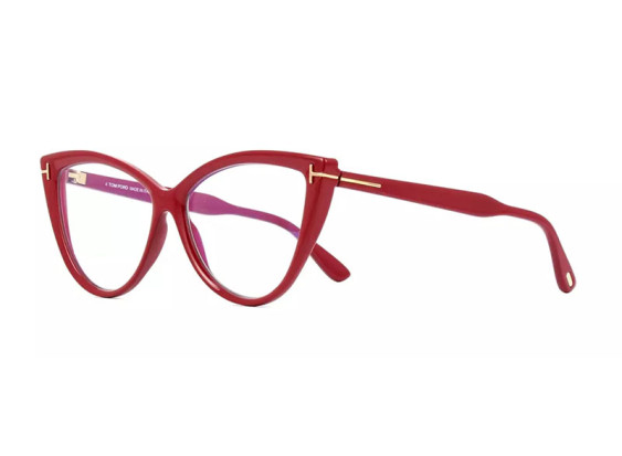 Tom Ford FT5843-B 074 Bordeaux/Clear Blue Block Lenses 56mm