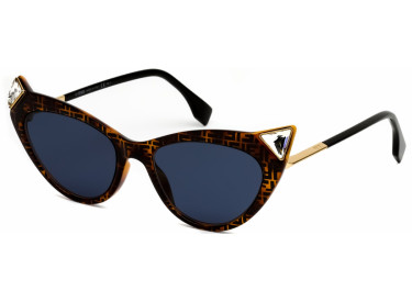 Fendi FF0356/S 0086 KU Dark Havana  / Blue Avio