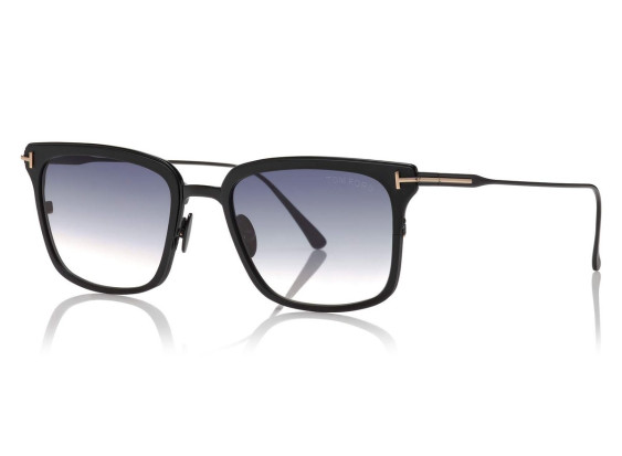 Tom Ford FT0831 02B Matte Black with Shiny Black/Gradient Smoke