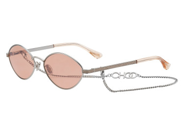 Jimmy Choo SONNY/S 9F6/2S Peach Palladium Pink/Pink Flash Silver with Silver Chain