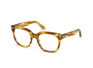 Tom Ford FT5537-B 045 Shiny Light Brown Havana 52mm