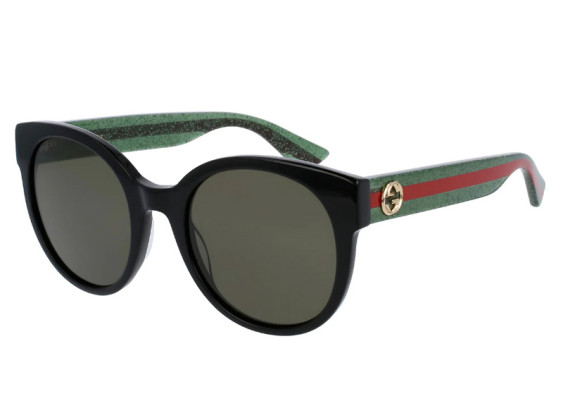 Gucci GG0035SN 002 Black With Green And Red/Green