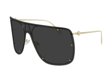 Alexander McQueen AM0313S 001 Gold/Grey with Silver Mirror