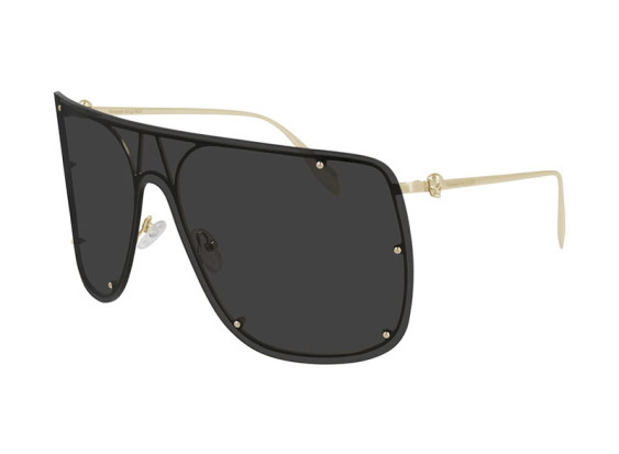 Alexander McQueen AM0313S 001 Gold/Grey with Silver Mirror