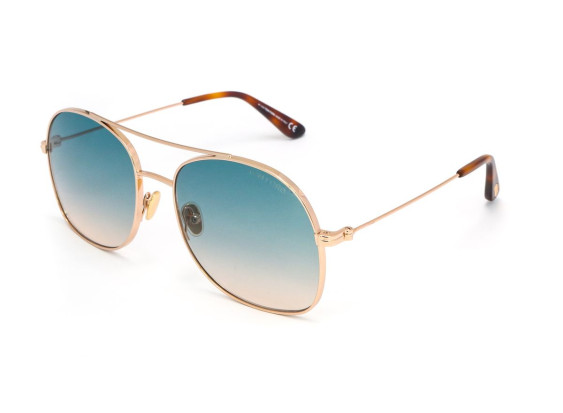 Tom Ford FT0758 28P Shiny Rose Gold / Gradient Green