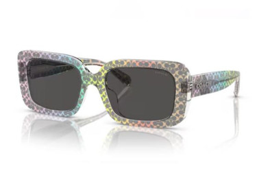 Coach HC8380U 583587 Transparent Rainbow Grey Signature C Pattern/Solid Grey