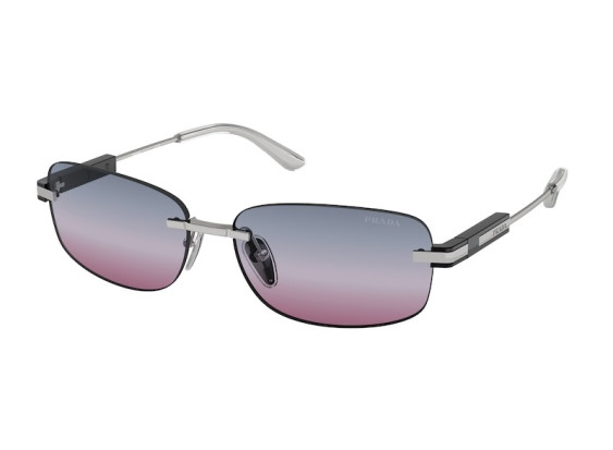 Prada PR68ZS 1BC08B Shiny Silver/Clear Gradient Blue Gradient Magenta