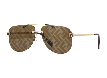 Fendi FE40115U 32G Shiny Gold/Brown with FF Pattern Mirror