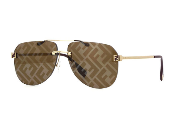 Fendi FE40115U 32G Shiny Gold/Brown with FF Pattern Mirror