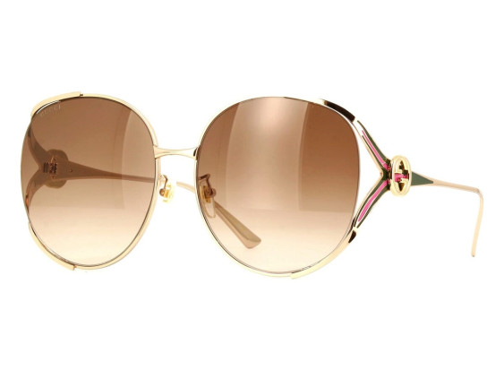 Gucci GG0225S 007 Gold/Brown Gradient