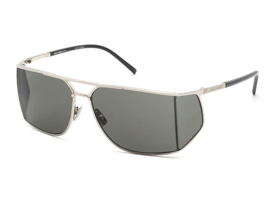 Saint Laurent SL750 002 Silver/Solid Grey Lateral Mask
