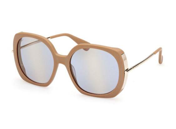 Max Mara MM0079 46X Matte Light Brown/Blue Mirror
