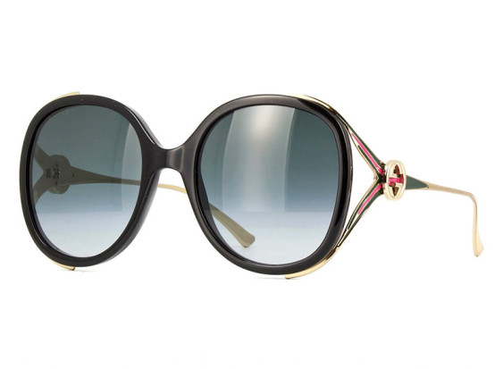 Gucci GG0226S 007 Shiny Black/Grey Gradient