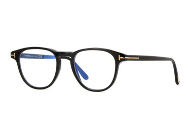 Tom Ford FT5899-B 001 Shiny Black/Clear Blue Light Block 48mm