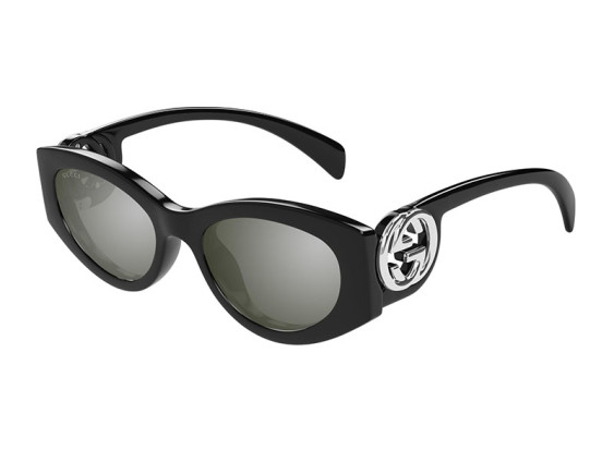 Gucci GG1691S 001 Black/Grey with Silver Mirror