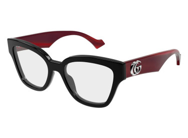 Gucci GG1424O 013 Shiny Solid Black/Red 54mm