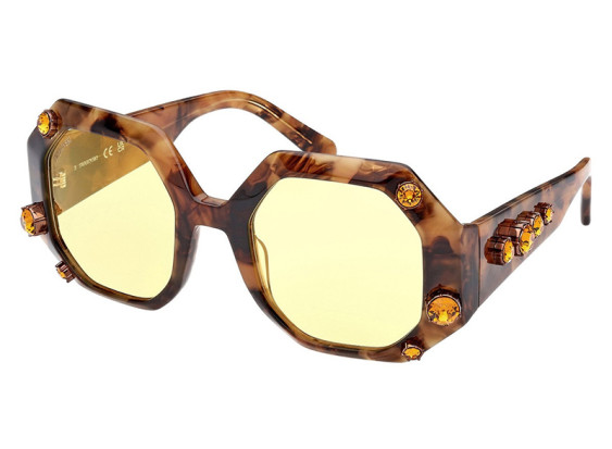 Swarovski SK0375 52G Dark Havana/Brown Mirror