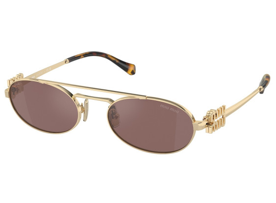 Miu Miu MU54ZS ZVN70D Shiny Pale Gold/Brown Mirror Silver