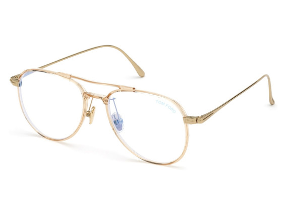 Tom Ford FT5666-B/O 074 Shiny Transparent Light Peach/Rose Gold 52mm