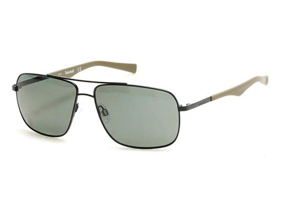 Timberland TB9107 02R Matte Black/Green Polarized