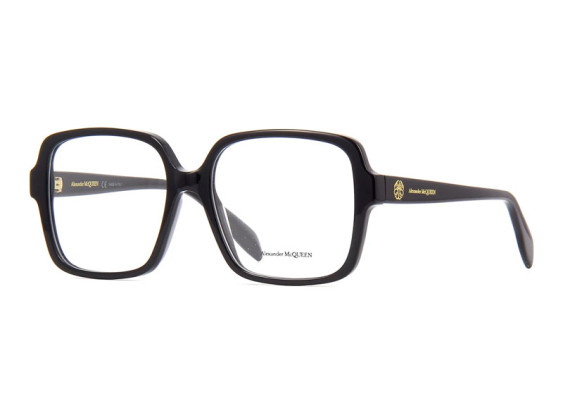 Alexander McQueen AM0286O 001 Shiny Black 55mm