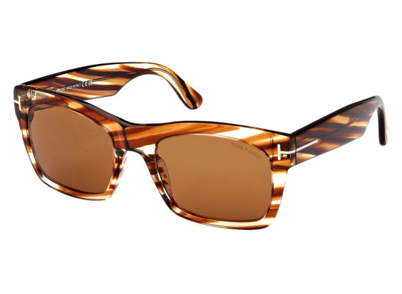 Tom Ford FT1062 56E Striped Brown with Transparent Amber/Vintage Brown