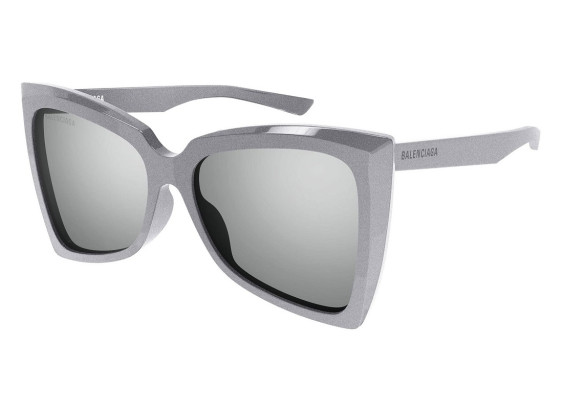 Balenciaga BB0174S 004 Metallized Silver/Grey Multilayer Silver