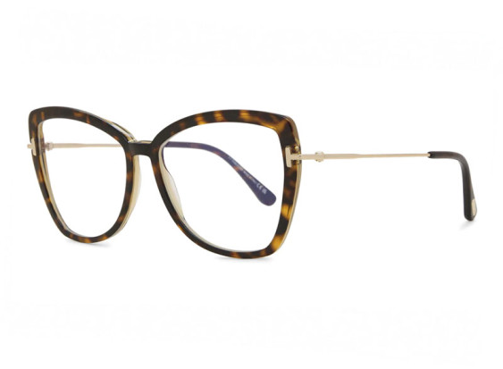 Tom Ford FT5882-B 056 Havana/Gold/Clear Blue Light Block 55mm