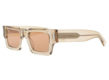 Saint Laurent SL572 006 Transparent Yellow/Brown with Flash Electric